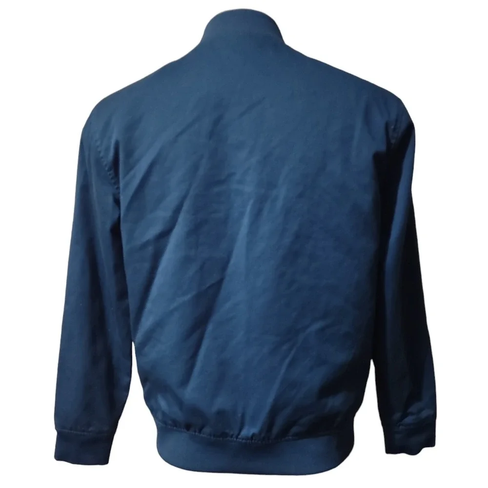 Line Of Trade Bomber Jacket Medium  Men's Lightweight Pockets Blue Full Zip Coat